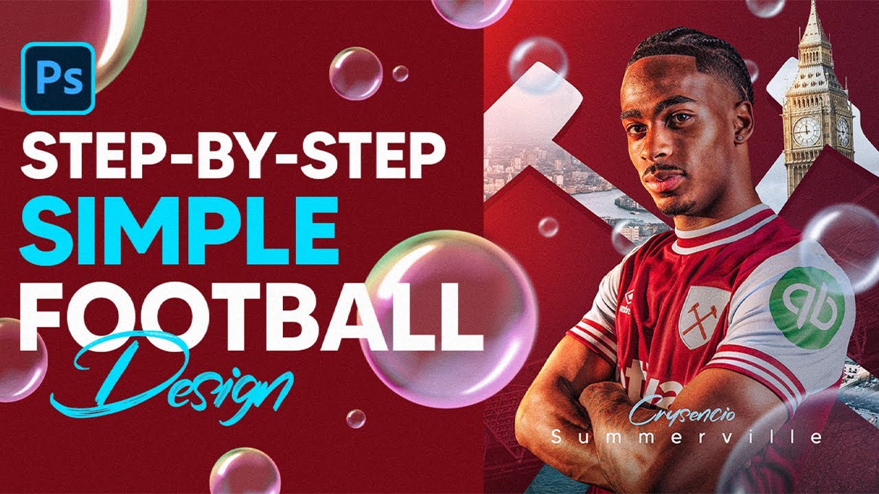 Simple STEP-BY-STEP Football Poster Tutorial! Photoshop