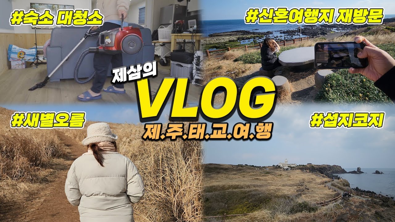 VLOG 열흘 묵은 숙소 청소도 하고 신혼여행 갔던 곳에 다시 가고. 제주 한달살기 태교여행.