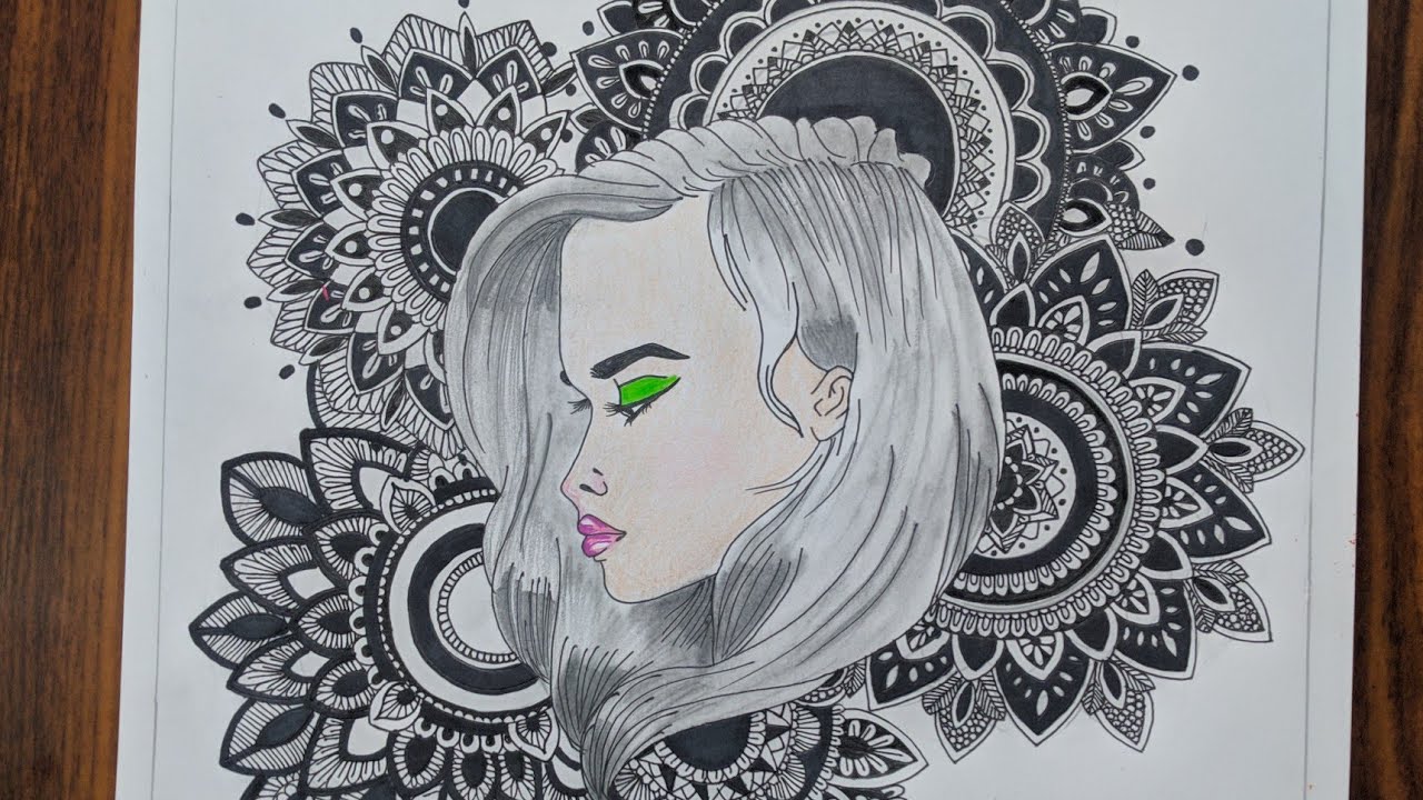 easy mandala art|easy girl drawing mandala|#shorts #mandala #girl #art #drawing #doodle ...