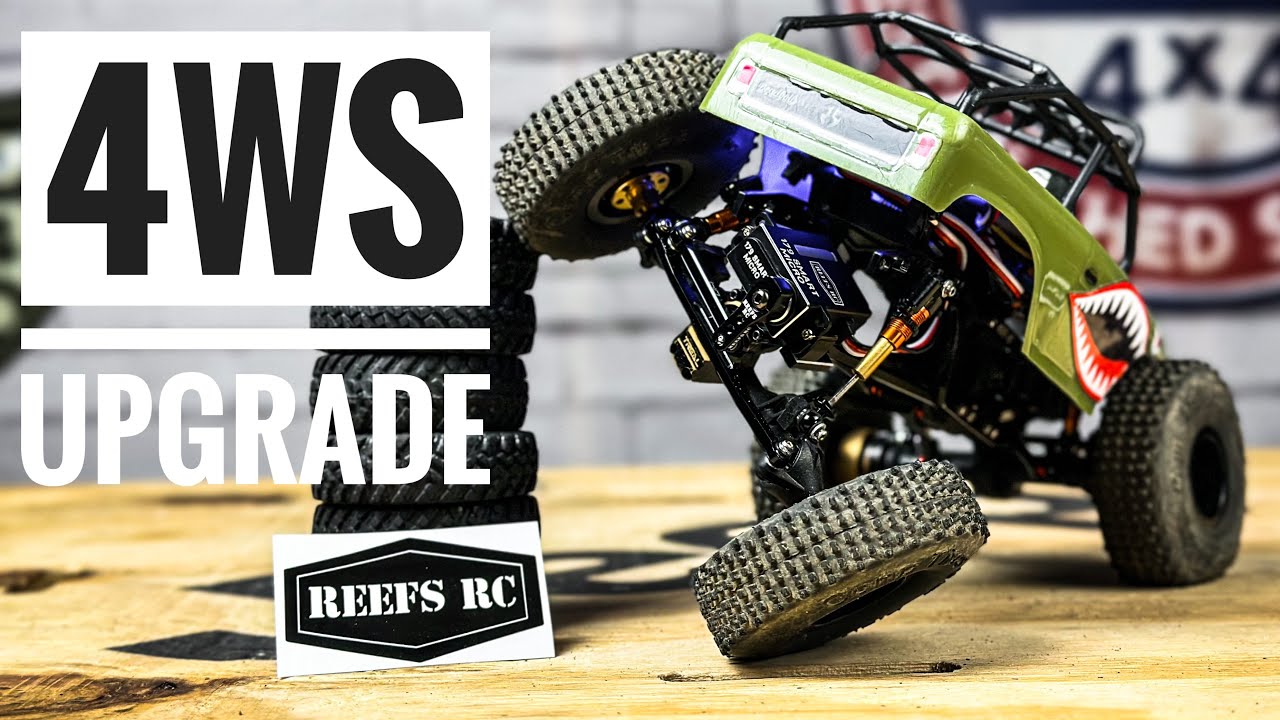 SCX24 Rear Steer UPGRADE - Dual REEFS 179 Servos at 8.4V - CRAZY SPEED!!!