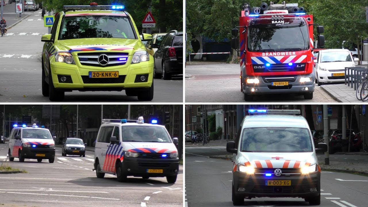 Veel Hulpdiensten met spoed in Rotterdam