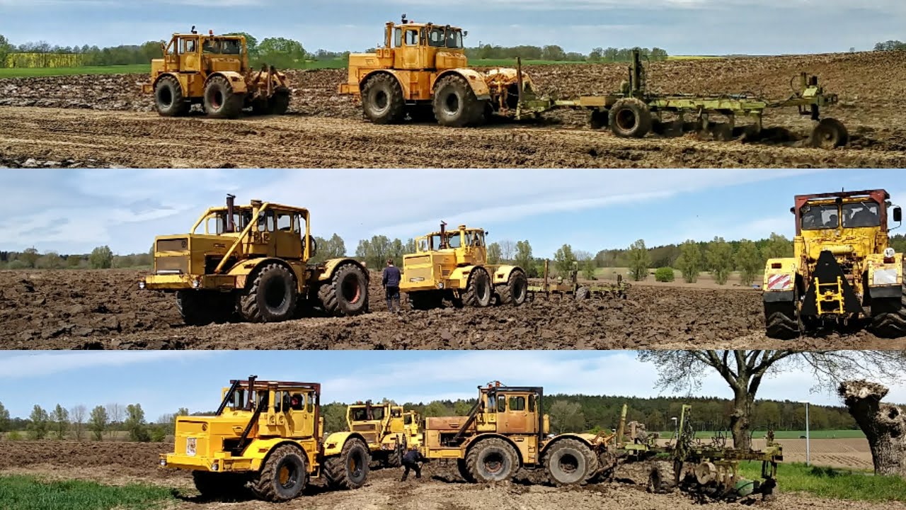 Pflügen im Komplex Teil 2 mit Kirovets, Fortschritt, Belarus uvm.