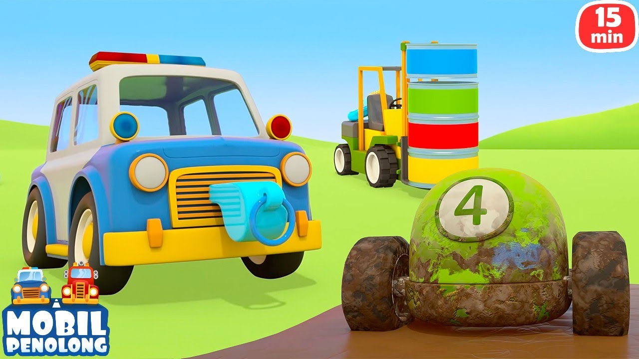 Mobil Penolong - Ekskavator & Truk Tangki untuk Anak | Kartun Mobil | Game untuk Anak