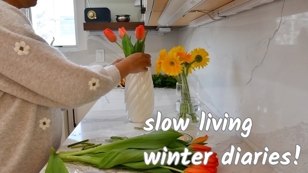 Slow and Cozy Winter Day at Home/ Fridge Cleaning & Restocking/ Baking.