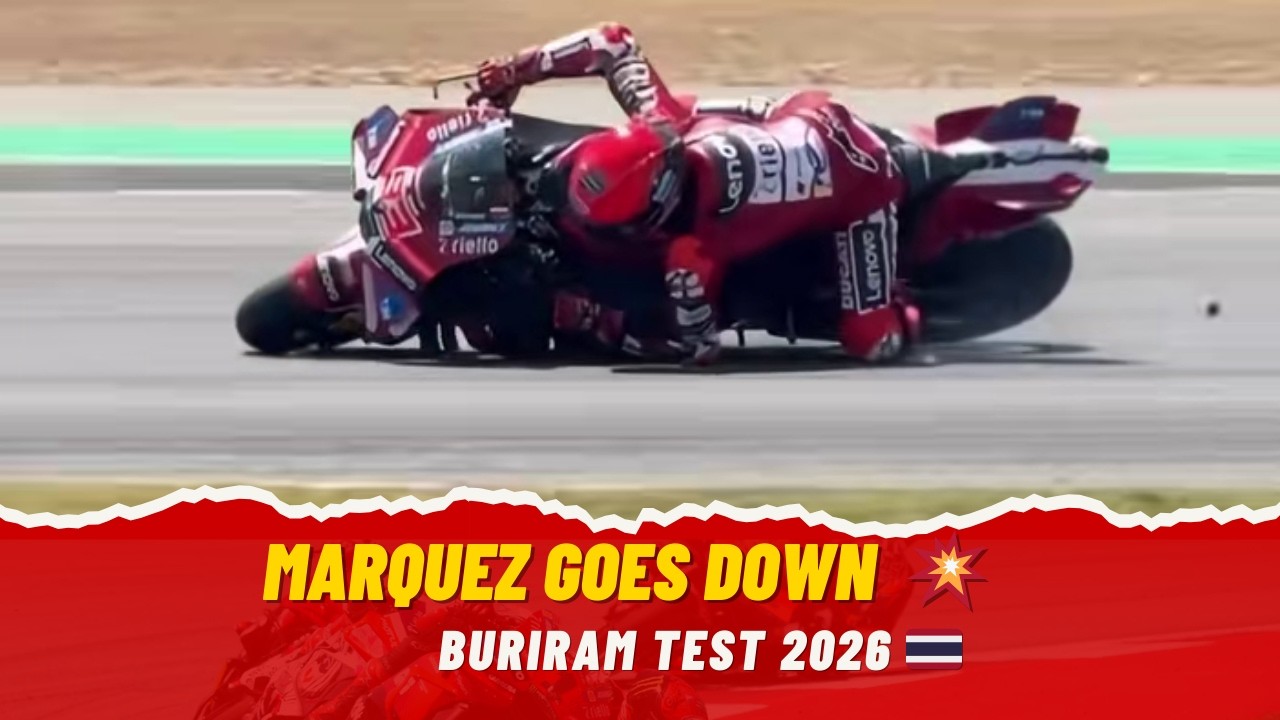 Marc Marquez Goes Down 💥 | Buriram MotoGP Test 2026