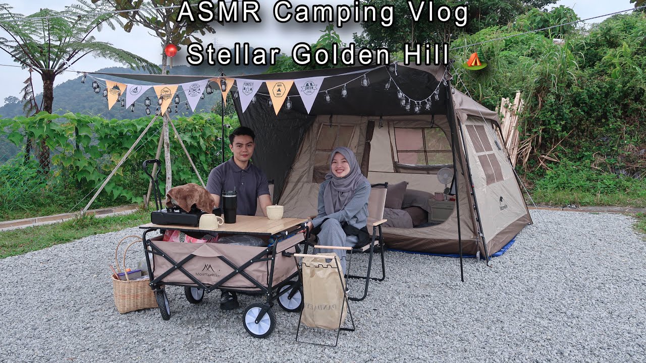 VLOG 1 | STELLAR GOLDEN HILL CAMPSITE | NATURE HIKE VILLAGE 5.0 | ASMR CAMPING 🏕️