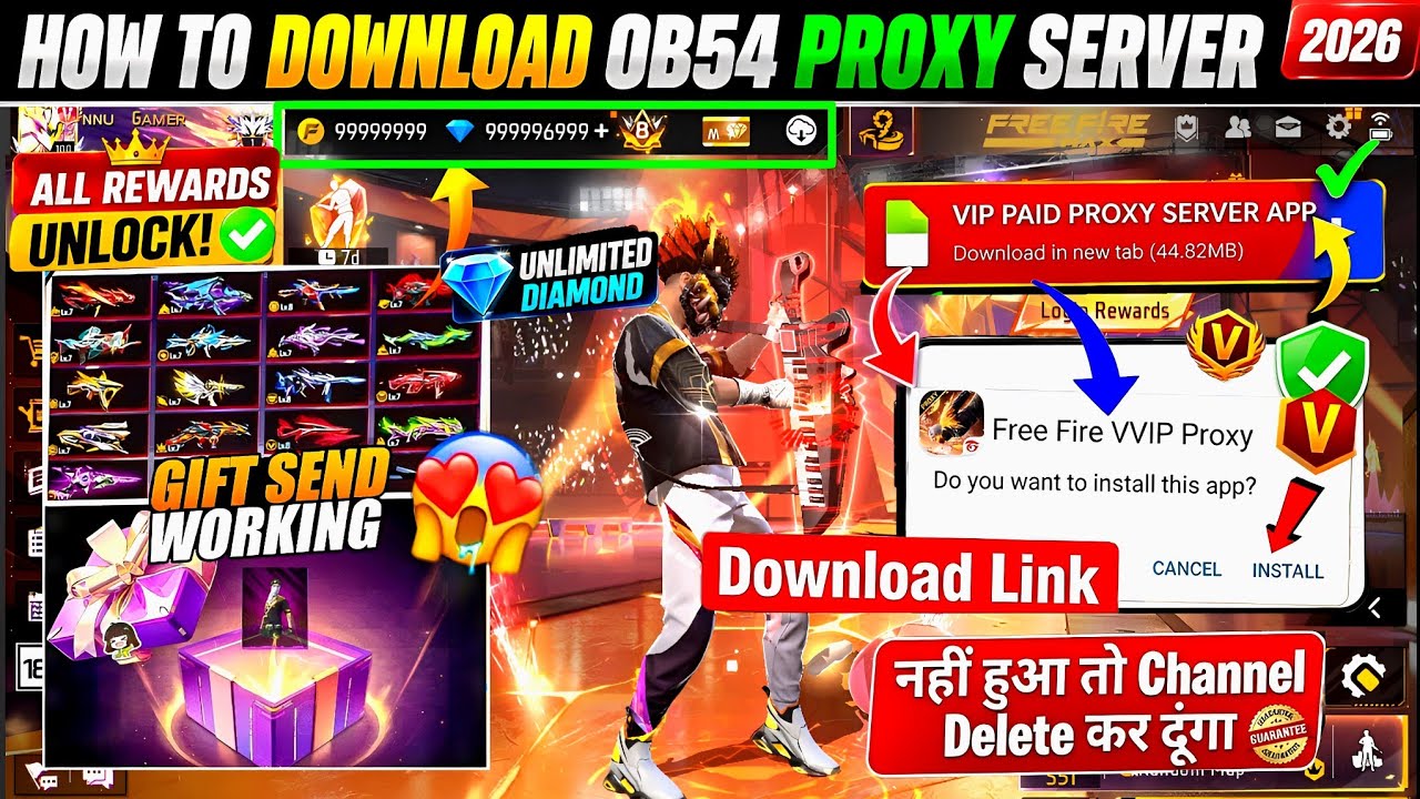 How To Download Proxy Server 💯😱🔥, proxy Server Free Fire Kaise Download Karen, Ob54 Proxy Server ff