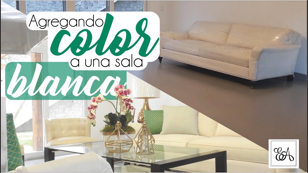 DECORANDO UNA SALA BLANCA, CON ENTRADA DE PARED DE PIEDRA