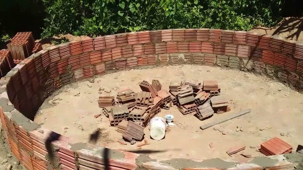 CONSTRUINDO TANQUE CIRCULAR PASSO A PASSO ( ALVENARIA )