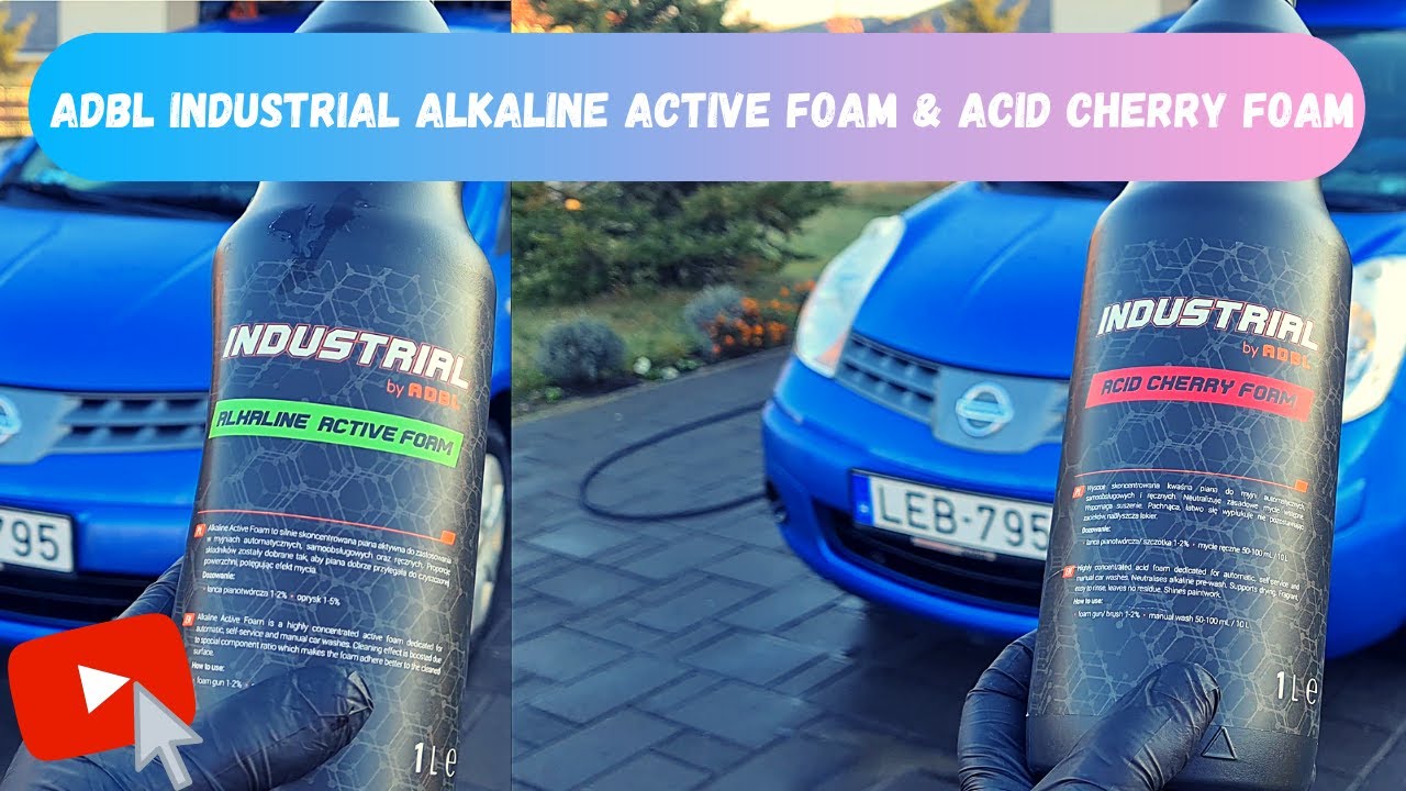 ADBL Industrial Alkaline Active Foam & ADBL Industrial Acid Cherry Foam shampoo test