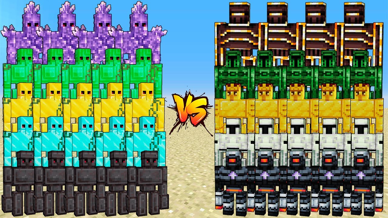 Extra Golems BIG Tournament - All Golem Fight Mob Minecraft Battle