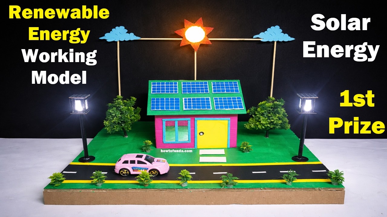 solar powered house working model for science exhibition award winning project - diy - howtofunda