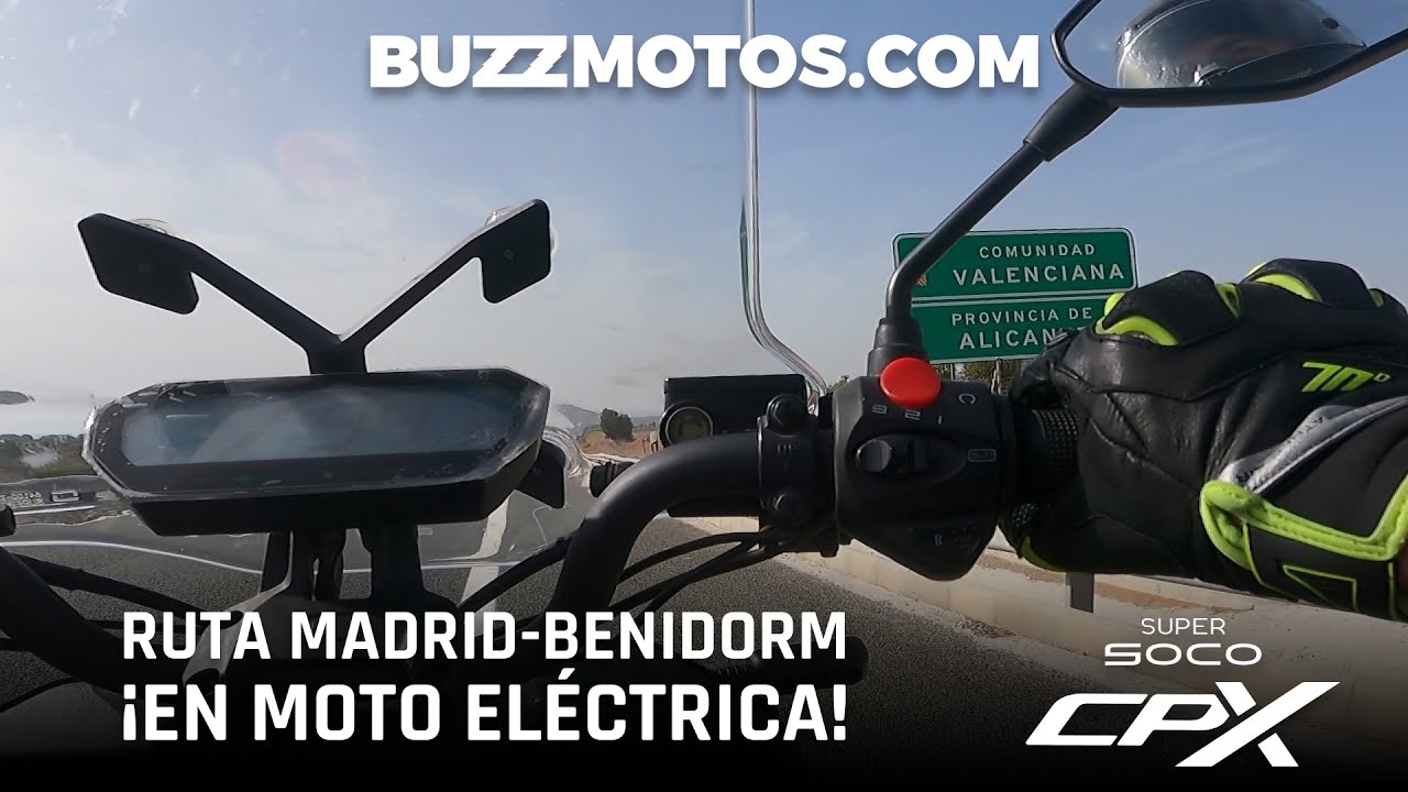 Ruta Madrid-Benidorm⚡¡EN MOTO ELÉCTRICA!⚡ 500km en menos de 6 horas⚡#motoeletrica #supersoco #buzz