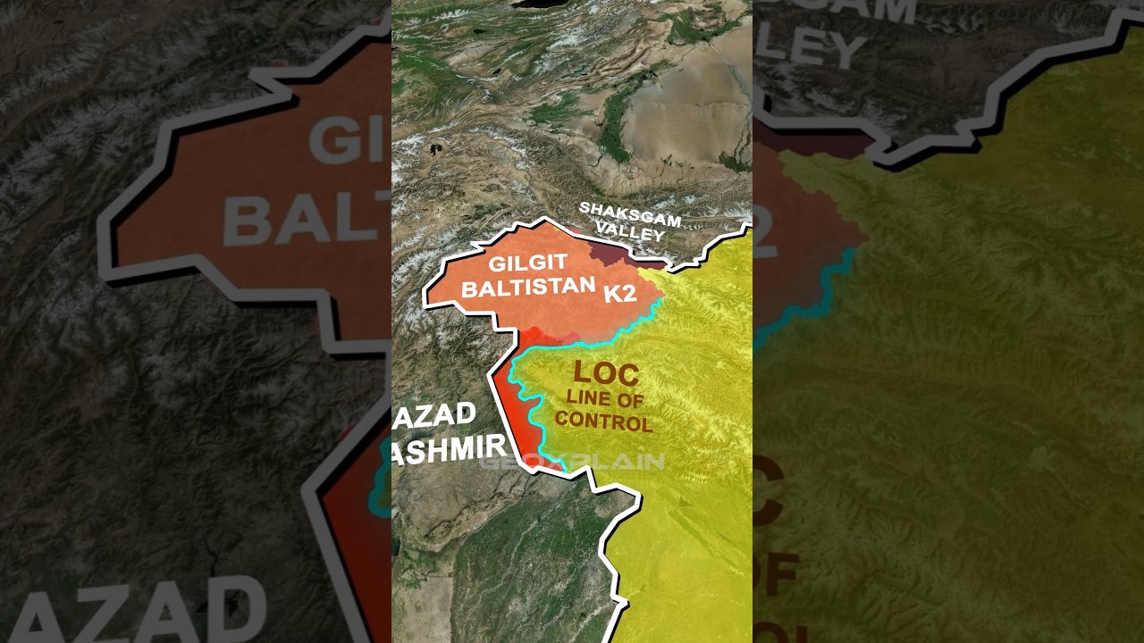 India Border LOC, LAC, Shaksgam aksai #map #loc #shaksgamvalley #siachen #aksaichin #mapanimation