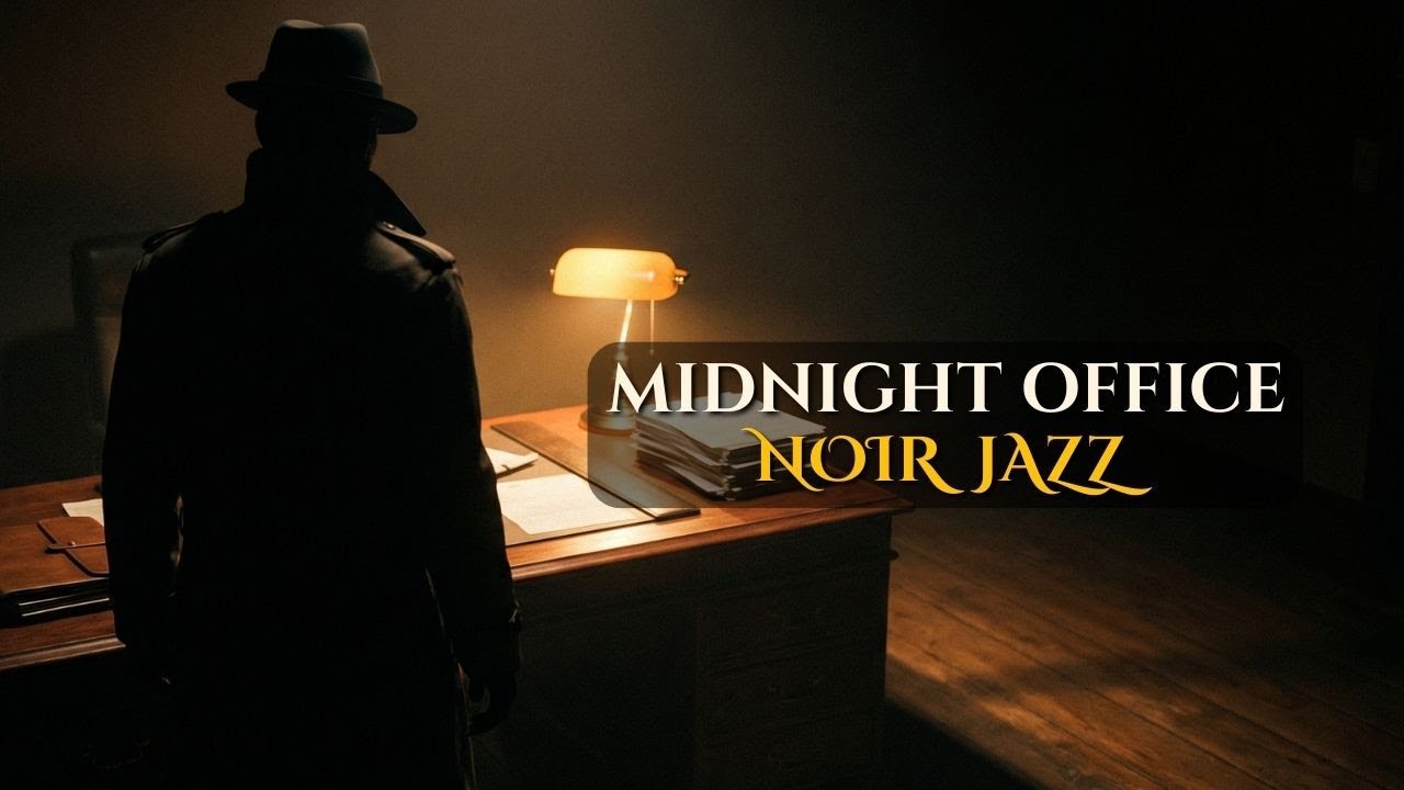 Noir Jazz for Deep Focus | Midnight Office Solitude 🕯️(Midnight Office Ambience)