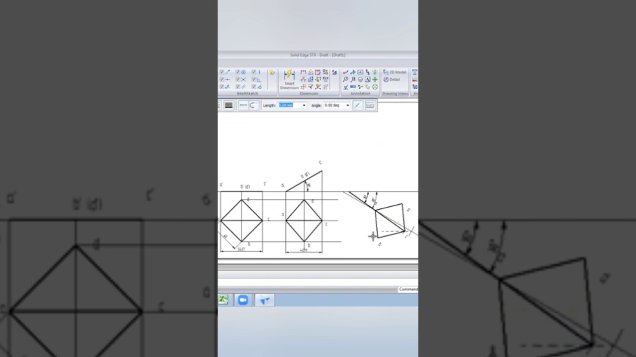 Square Lamina: Projection of Planes #caed #engineeringdrawing #vtu
