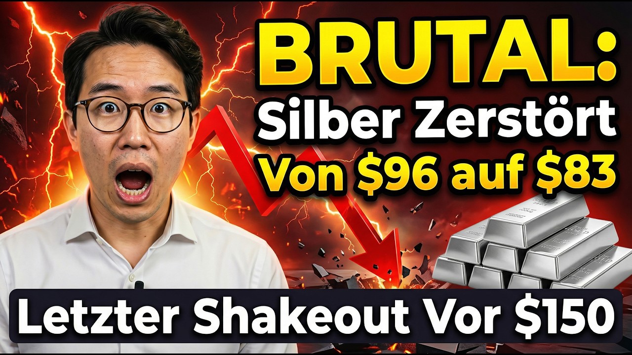 BRUTAL: Silber von $96 auf $83 zerstört — letzter Shakeout vor $150