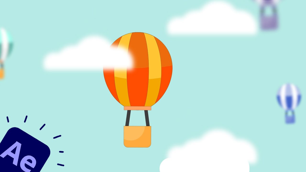 Travel Balloons Flying Animation in After Effects Beginner Tutorials
