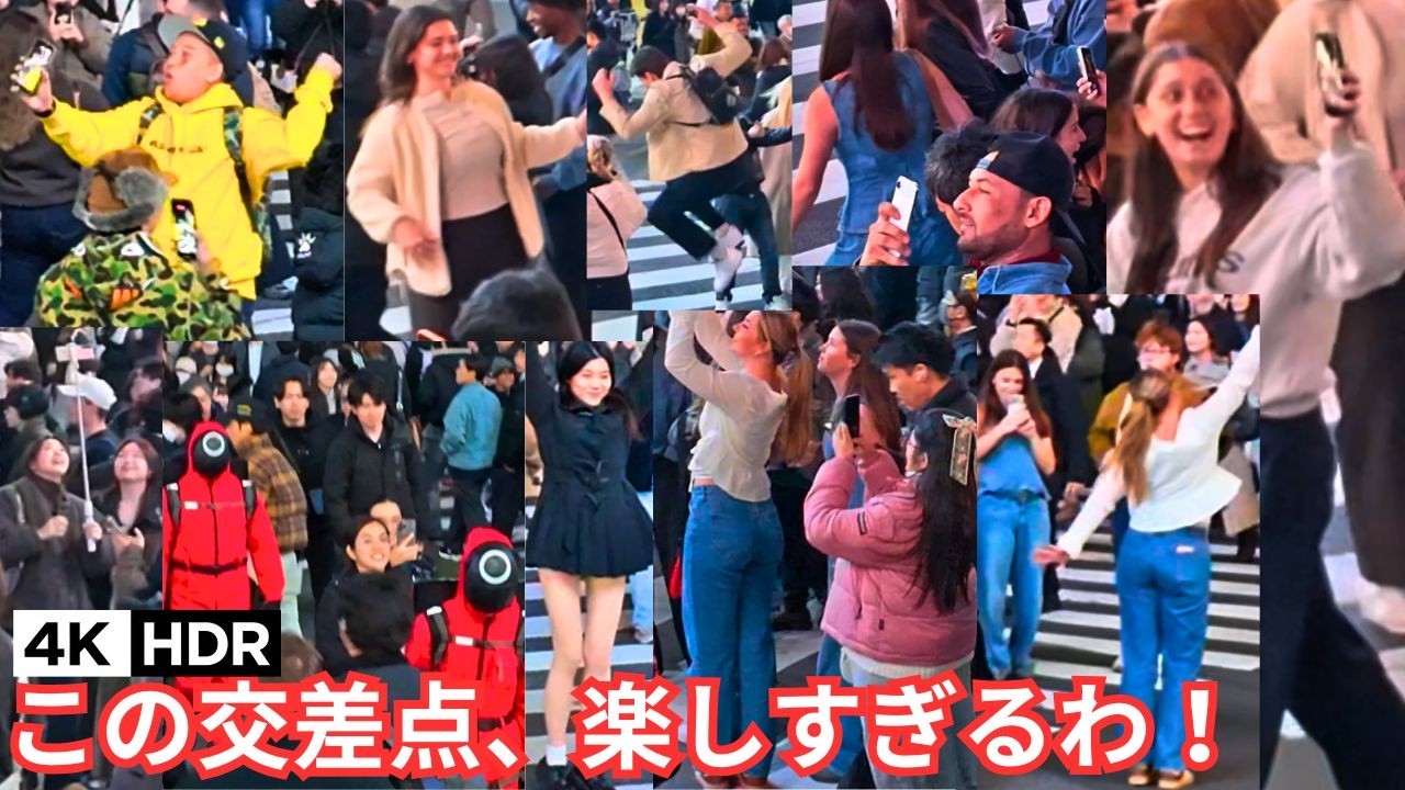 😆Like a Sports Day! Satsuei (Photo/Film) Dash @ Shibuya Crossing in Shibuya Tokyo Jp  2026 4kHDR