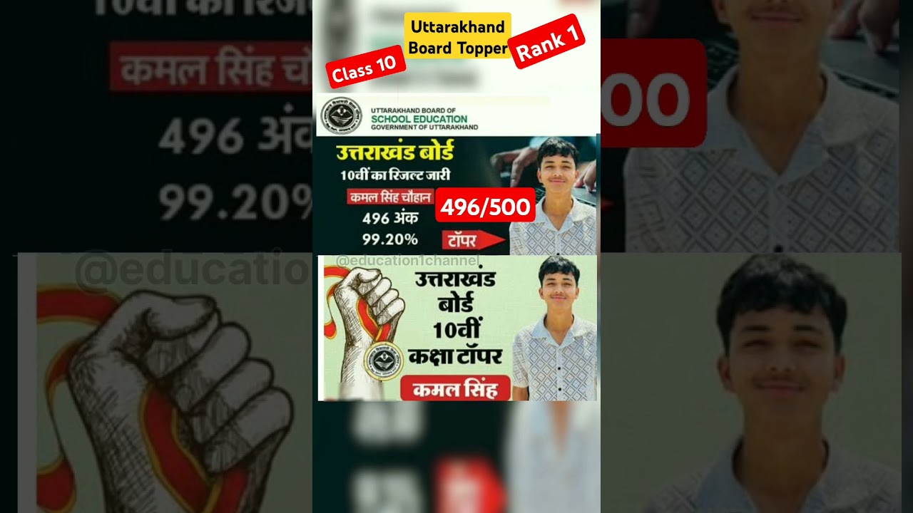 UTTARAKHAND BOARD CLASS 10 TOPPER कमल सिंह🥰 #shorts #topper #result #motivation #viralvideo#ytshorts