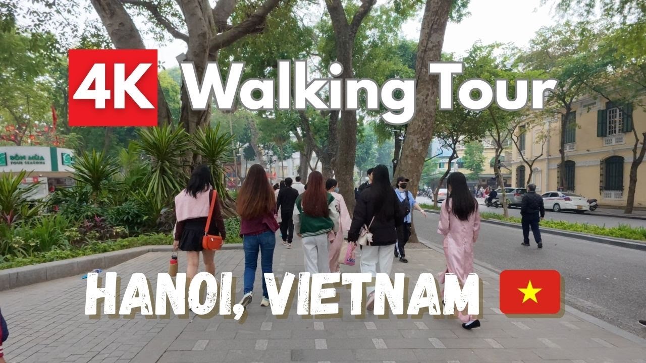 Hanoi Walking Street | 4k Walking Tour | Phố đi bộ Hồ Gươm Hà Nội | Hanoi, Vietnam