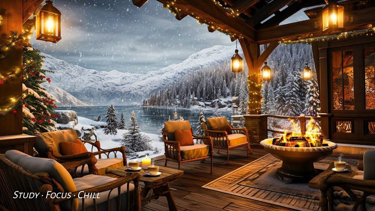 Cozy Winter Coffee Shop Ambience & Relaxing Piano Jazz Music to Study ⛄ Warm Jazz Instrumental Music