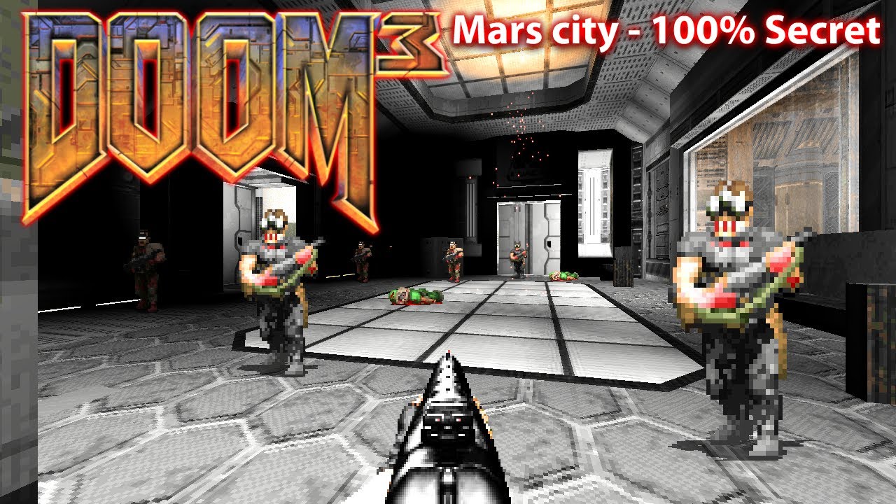 Doom EVP (GZDoom mod) - Doom II Hell on Earth - Doom 3 Inspired map [Map01 Mars City - 100% Secret]