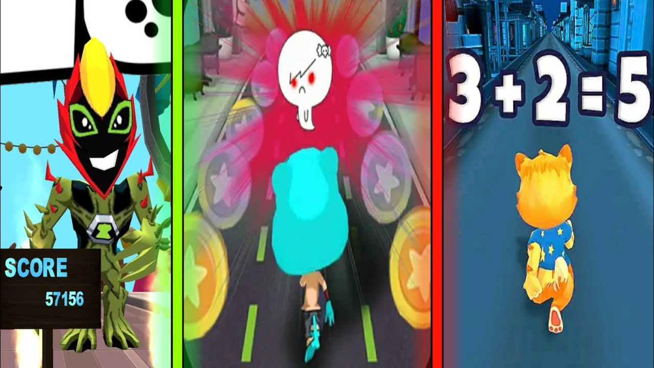Toon Match: Math Games VS Subway Ben Omnitrix Alien Run VS Subway Gumball Adventure Dar Gameplay