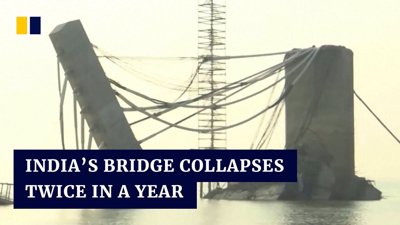 Bridge under construction collapses for second time in a year in eastern India