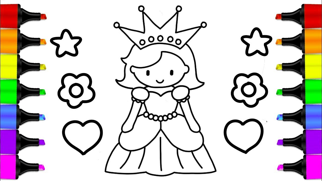 How to draw a QUEEN | Drawing and Coloring Pages Learn Colors for Kids