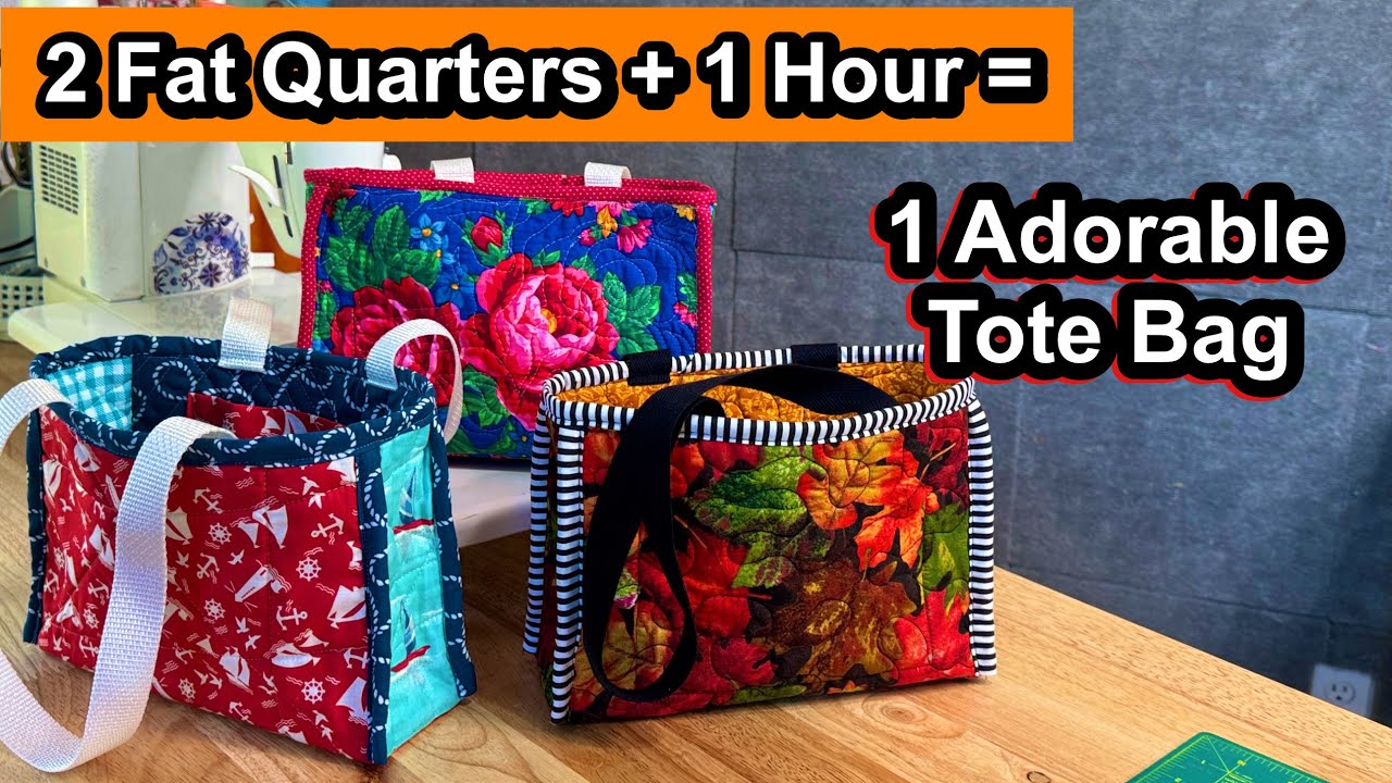 1 Hour Tote Bag Using Fat Quarters