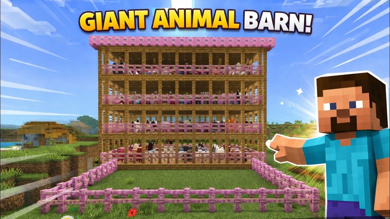 I BULID GIANT ANIMAL BARN IN MINECRAFT #minecraft 