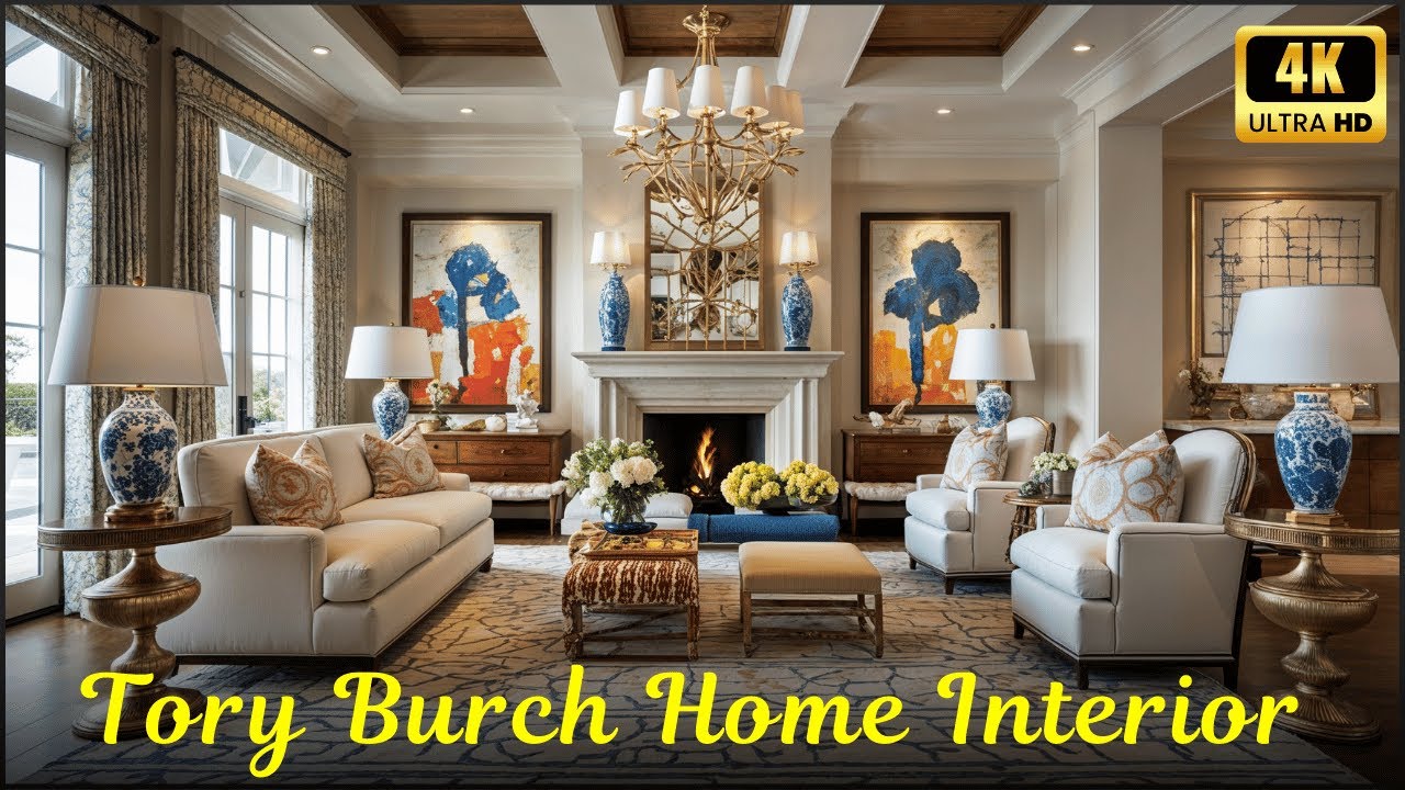 Tory Burch Home Interior Design | Glamorous Eclectic Style & Bold Color Palette