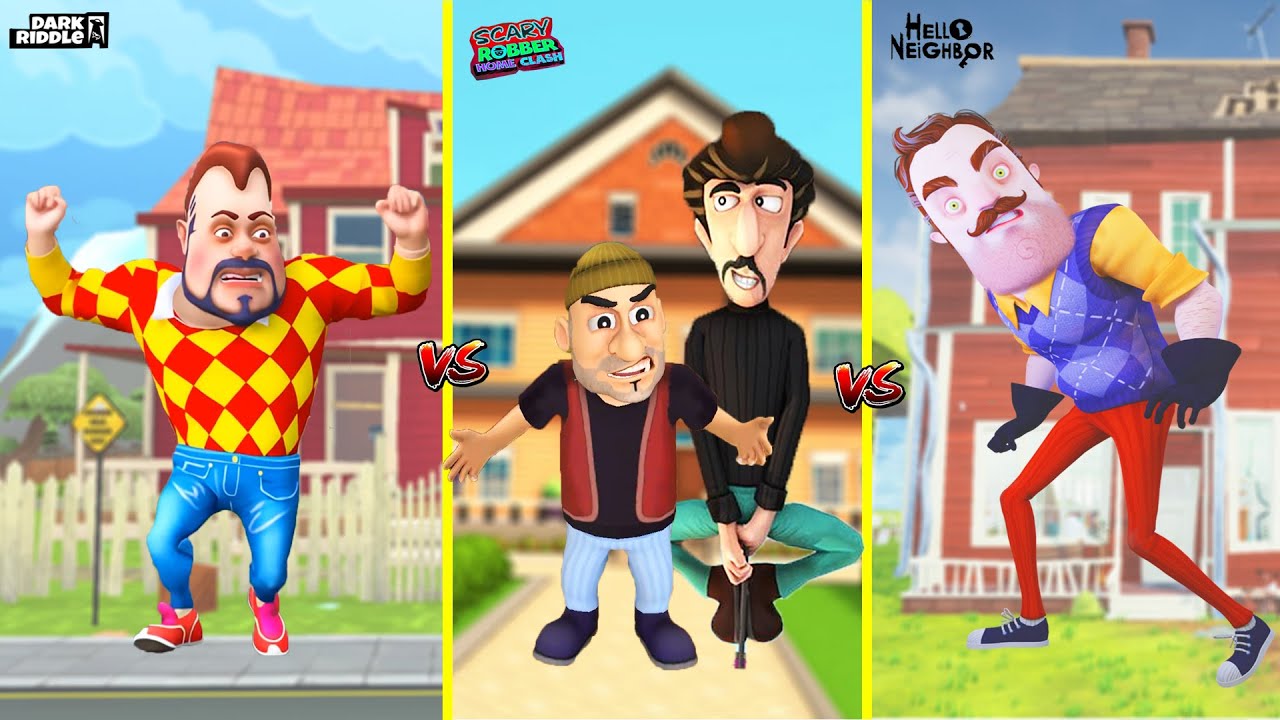 EN İYİ OLAN KAZANSIN 😱 Dark Riddle - Hello Neighbor - Hırsızlar Kapışma