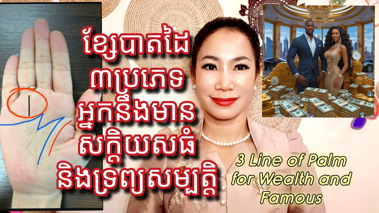 ខ្សែបាតដៃ៣ប្រភេទ បញ្ជាក់ថាអ្នកមានសក្តិយសធំ  និងទ្រព្យសម្បត្តិ