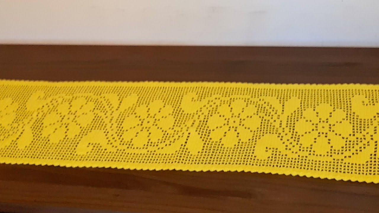 Caminho ou Trilho de Mesa Primavera em Crochê Filé- Parte 2/4 #crochefile
