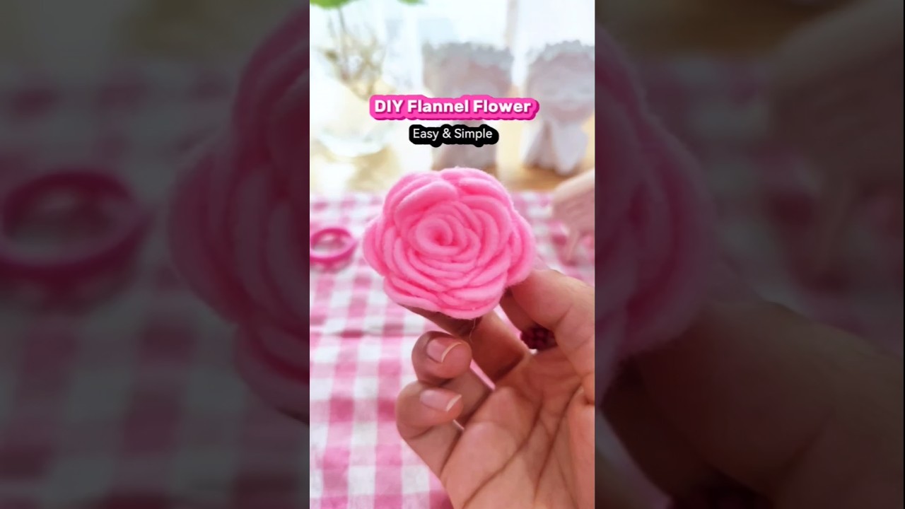 DIY Felt Flowers ✨ Easy Way to Make Flower from Flannel #shorts #youtubeshorts #fyp #asmr #diy #art