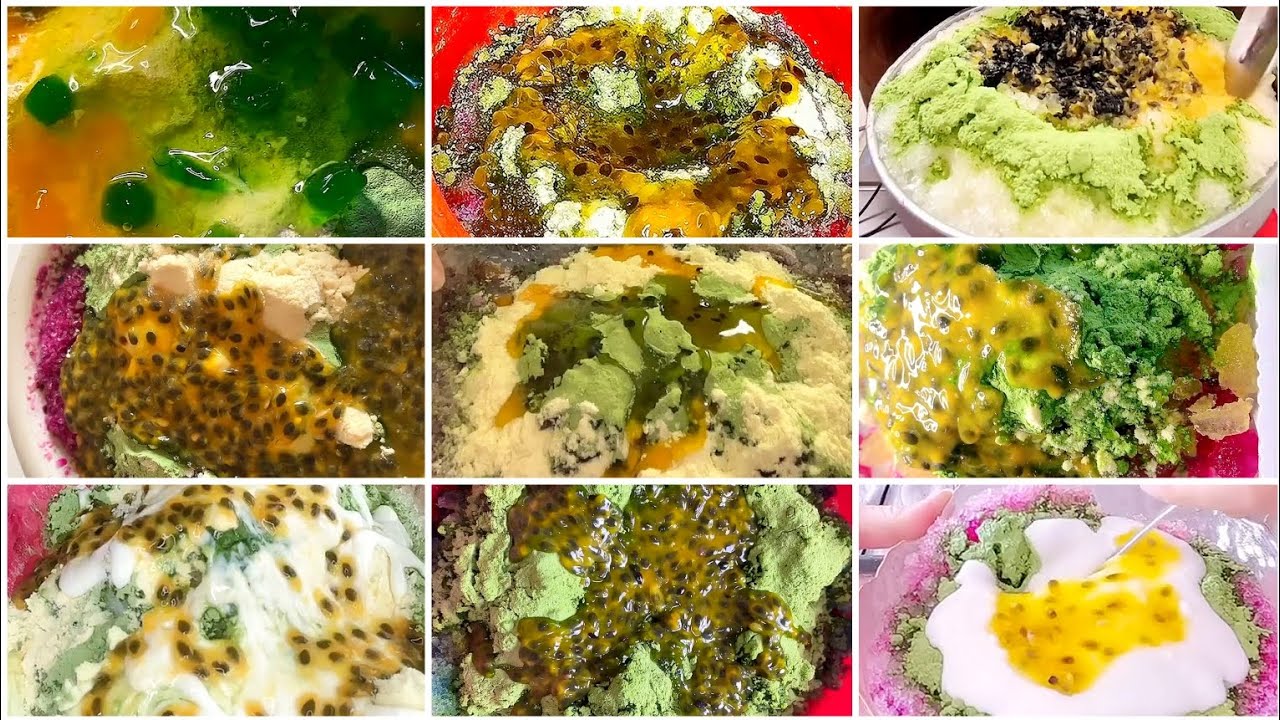 DIFFERENT ICE EATERS part-3 | finished bowls | ice with passion fruit, matcha and milk powder