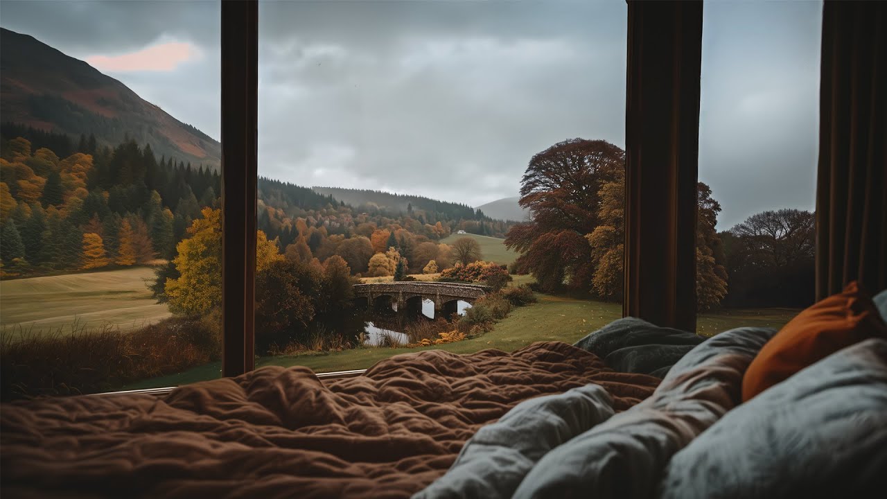 Cozy Countryside Fall Rain In Scotland🍂🌧️Calm Rain Ambience For Reading, Sleeping, Etc.