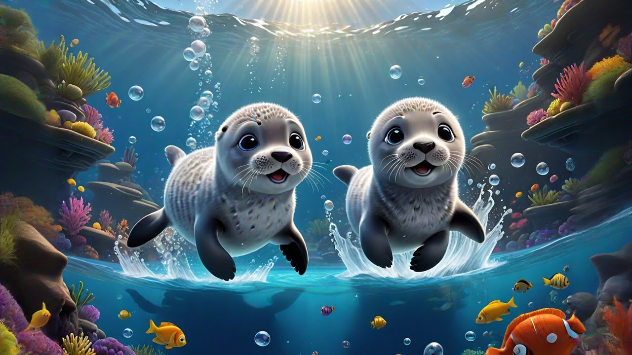 Six Baby Seals Splash in the Sea | Ocean Animal Rhyme for Kids | Baby Songs and Preschool Learning