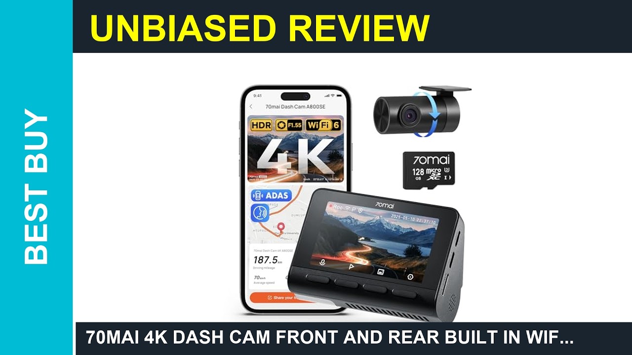 70mai 4K Dash Cam Front and Rear Built in WiFi 6 Review Is it Worth it