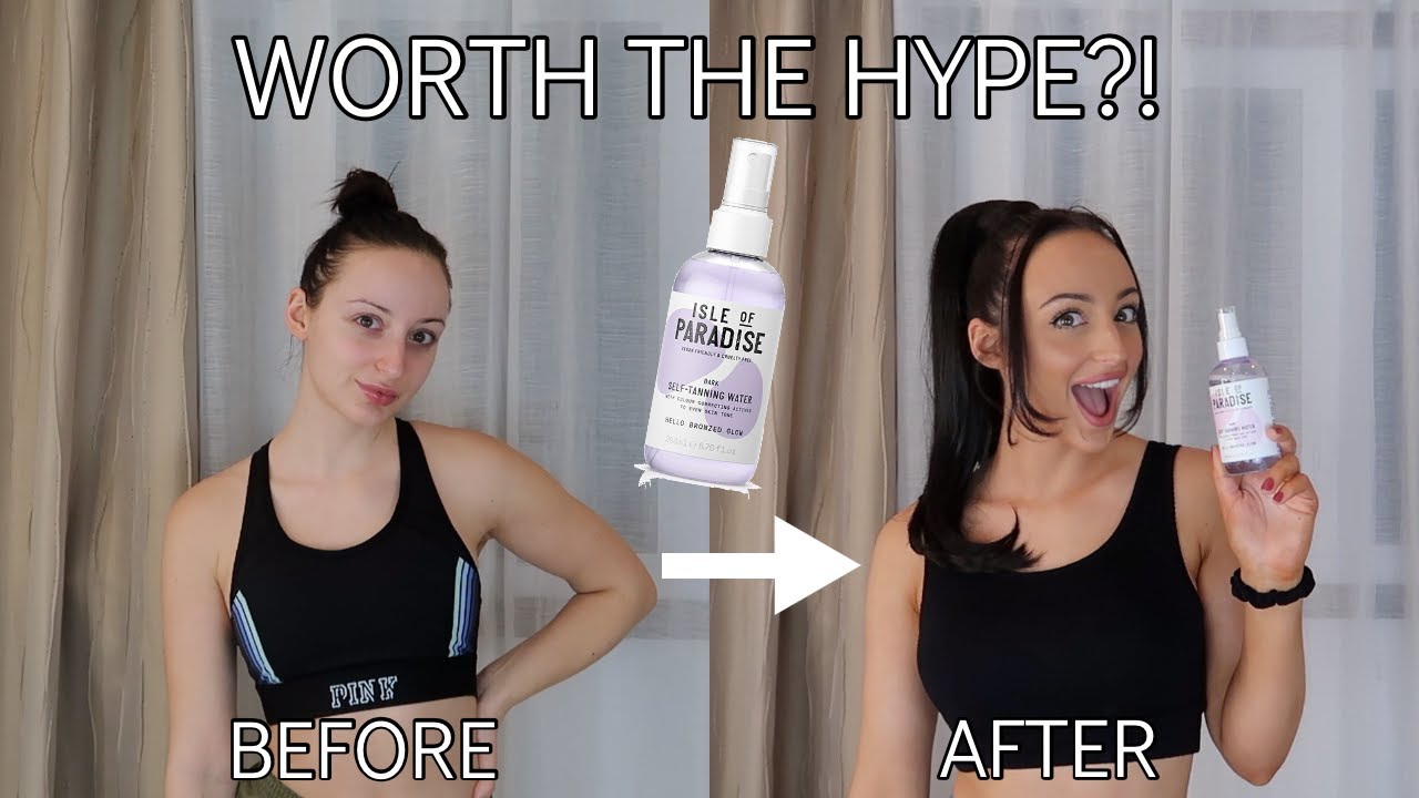 ISLE OF PARADISE DARK SELF TANNING WATER REVIEW + DEMO! | SELF TANNER REVIEW