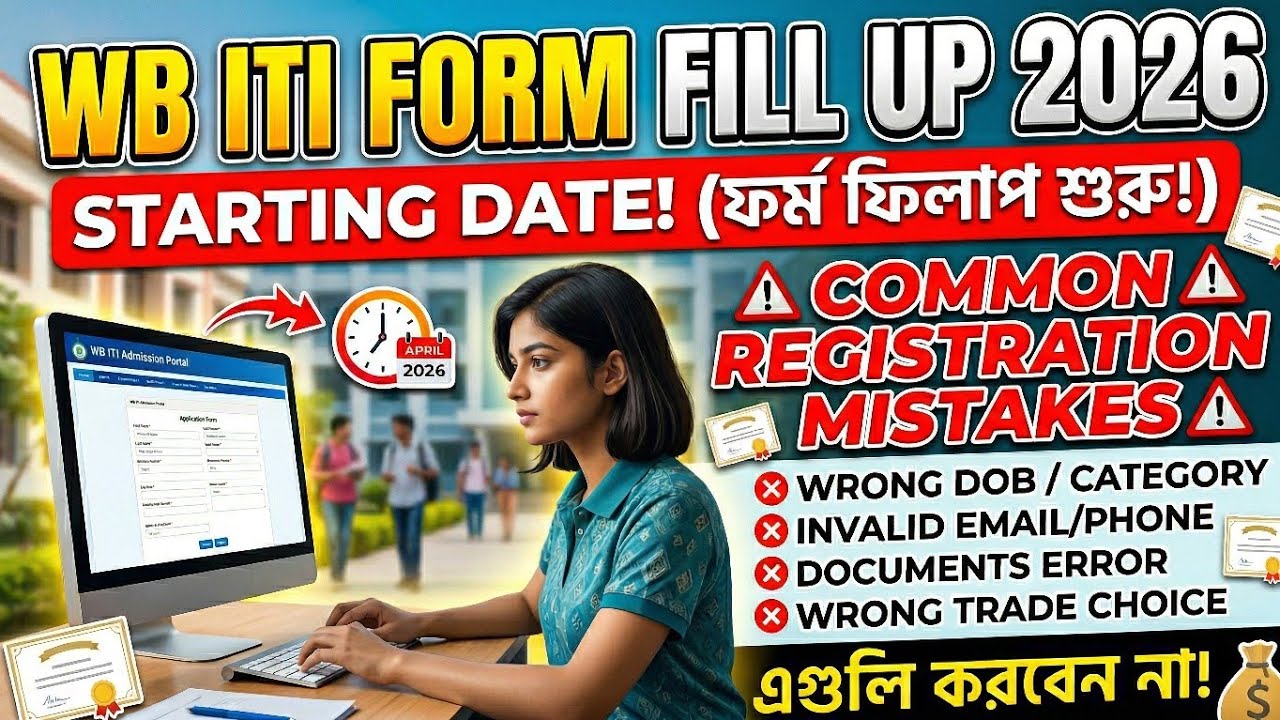 WB ITI Form Fill Up 2026 Starting Date! ⚠️ Avoid These Registration Mistakes
