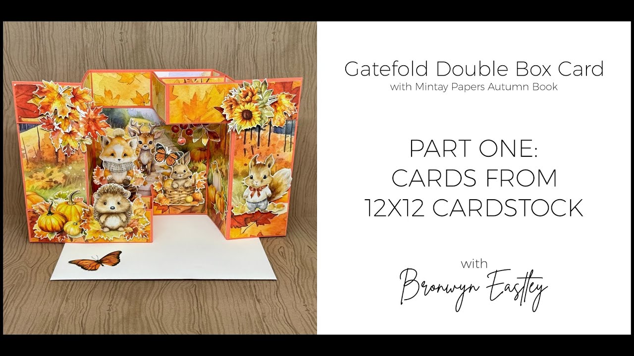 How to make a Gatefold Double Box Card featuring Mintay Papers' Autumn Book