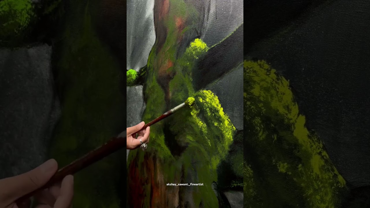 Mossy Treescape l akshay sawant fineartist #treescape #youtubeshorts