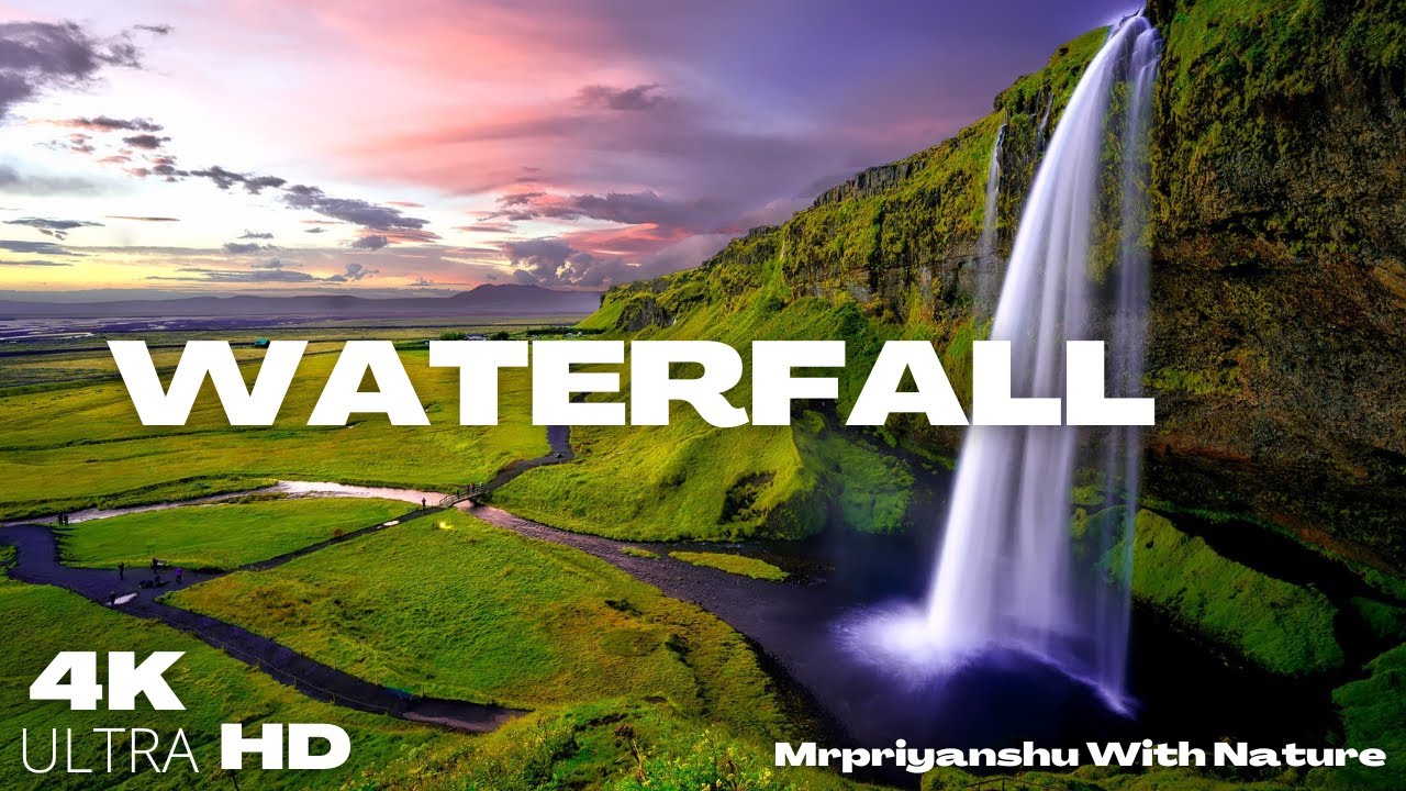 Beautiful Waterfall Video| Relaxing Music| Nature  Waterfall Sounds Relaxing Meditation