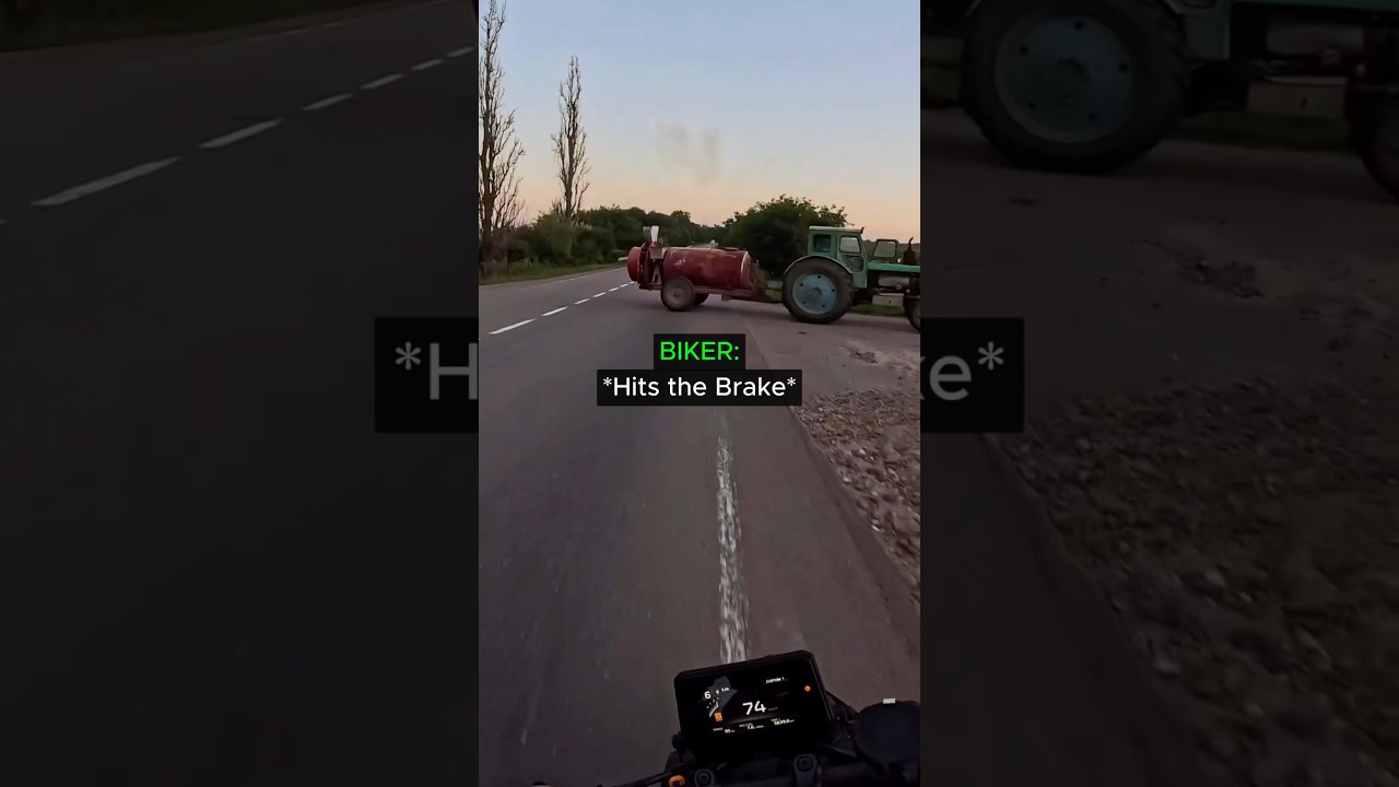 Biker Miraculously Dodges Fatal Crash 😱