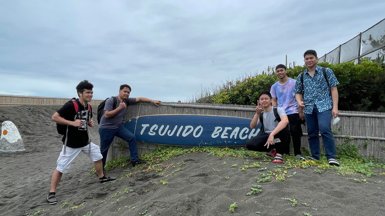 First Swimming experience @Tsujido Beach Enoshima Japan