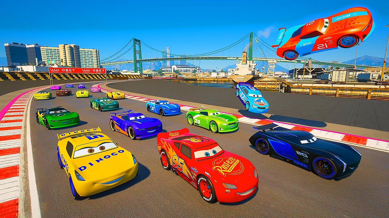 Lightning McQueen Wild Police Chase Escalates into an Epic Race with The King Cruz Ramirez and Storm