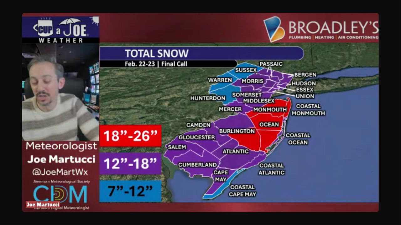 10PM NJ Nor'easter LIVE Update